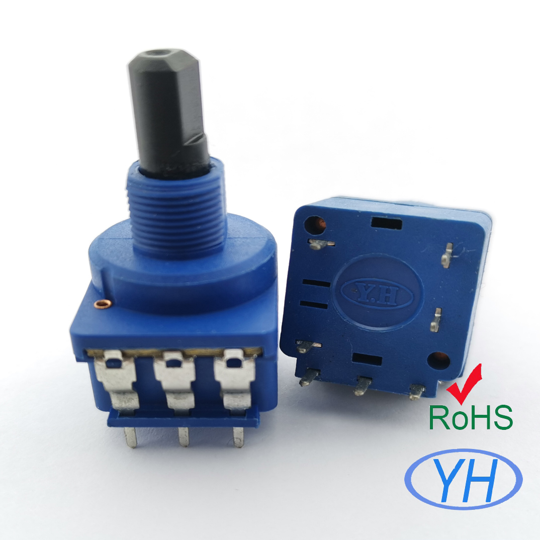 16mm potentiometer with dual 10A on off rotary switch
