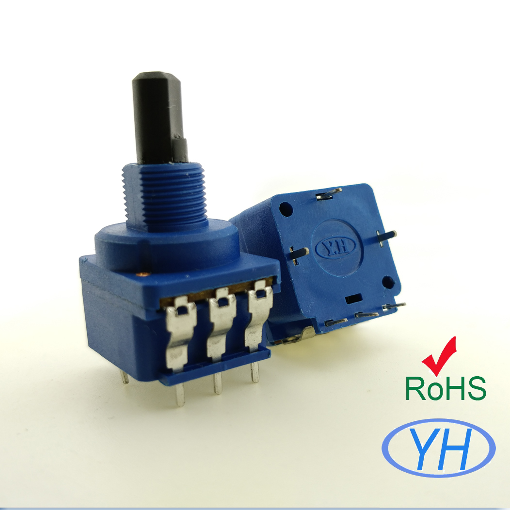 Professional manufacturer of dimmers and potentiometersR16P2S 16mm DPDT Potentiometer Dimmer Switch 0.2W B100k Potentiometer 3 Pin For Speed Regulatiion dimmer