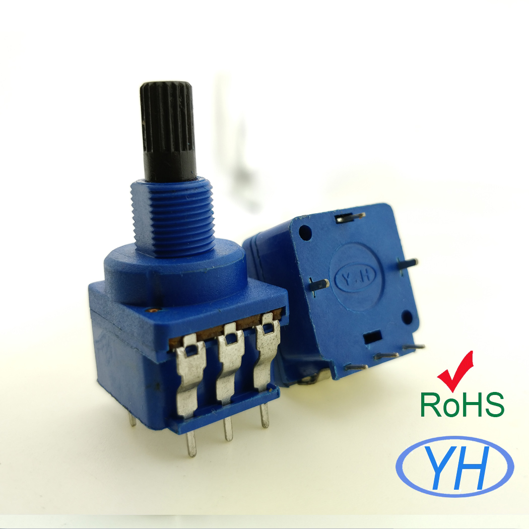 16mm Potentiometer with Push switch with Knurled shaft