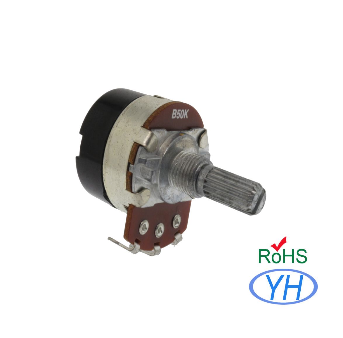 24MM Potentiometer with Switch Dimmer Switch Adjustable potentiometers B10K B50K B500K (Color : B500K with long pin)